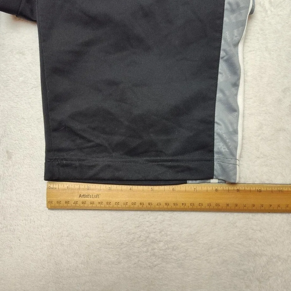Adidas‎ Track Pants Mens L Black Side Stripe Lined Drawstring Tapered Basketball